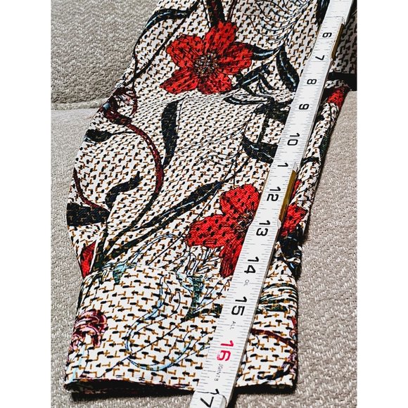 Feelib Shift Dress size 1X floral cutout cream red long sleeve - Picture 6 of 8